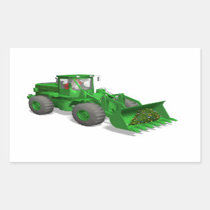 Santa Claus Bulldozer Operator Rechthoekige Sticker