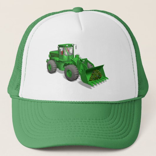 Santa Claus Bulldozer Operator Trucker Pet (Voorkant)