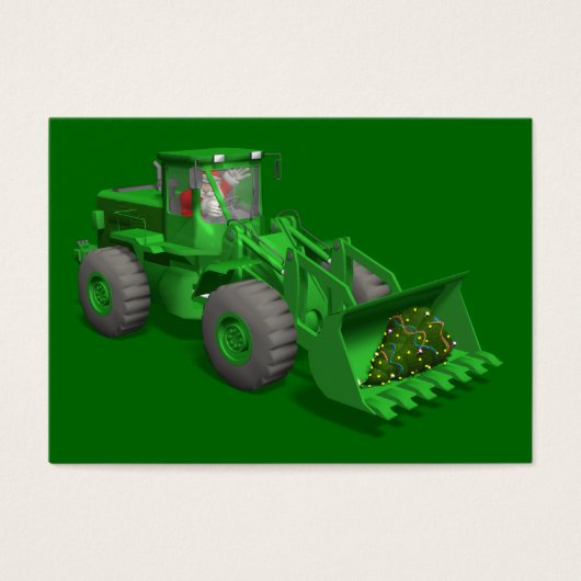 Santa Claus Bulldozer Operator Visitekaartje (Voorkant)