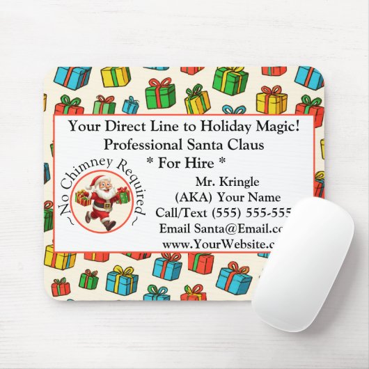 Santa Claus Business Card Holiday Magic Muismat (Met muis)