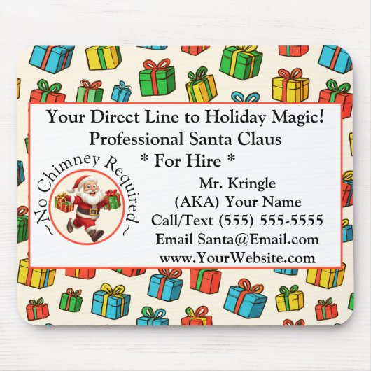 Santa Claus Business Card Holiday Magic Muismat (Voorkant)