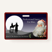 Santa Claus Business Card Jesus Is The Reason Badge (Voorkant)
