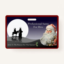 Santa Claus Business Card Jesus Is The Reason Badge