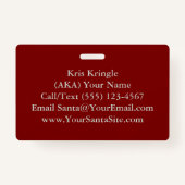 Santa Claus Business Card Jesus Is The Reason Badge (Achterkant)
