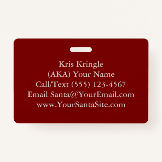 Santa Claus Business Card Jesus Is The Reason Badge (Achterkant)