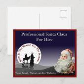Santa Claus Business Card Postcard Briefkaart (Voorkant / Achterkant)