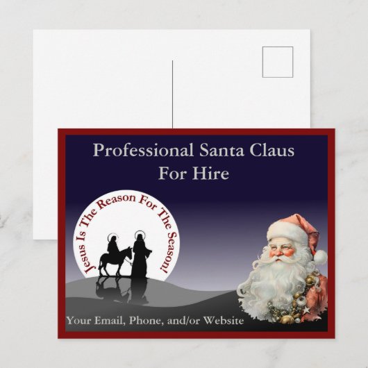 Santa Claus Business Card Postcard Briefkaart (Voorkant / Achterkant)