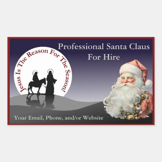Santa Claus Business Card Stickers (Voorkant)