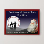 Santa Claus Business Pin Button (Voorkant)
