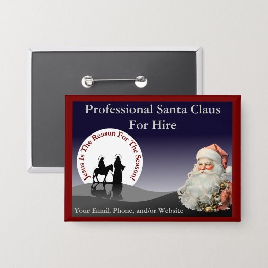 Santa Claus Business Pin Button (Voorkant / Achterkant)