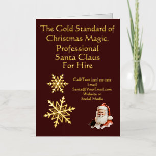 Santa Claus Business Wenskaart Gold Foil Folie Wenskaart