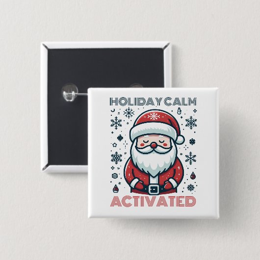 Santa Claus Button - Feestelijke vakantie Accessoi (Voorkant /achterkant)