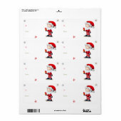 Santa Claus Cadeau Kerstcadeau Sticker Label (Full Sheet)