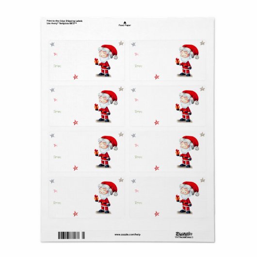 Santa Claus Cadeau Kerstcadeau Sticker Label (Full Sheet)