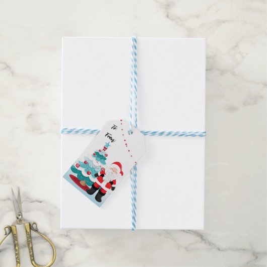 Santa Claus Cadeaulabel (Met Touw)