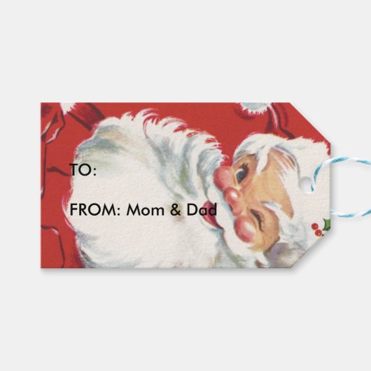 Santa Claus Cadeaulabel (Voorkant (Horizontaal))
