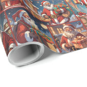 Santa Claus Cadeaupapier (Rol Hoek)