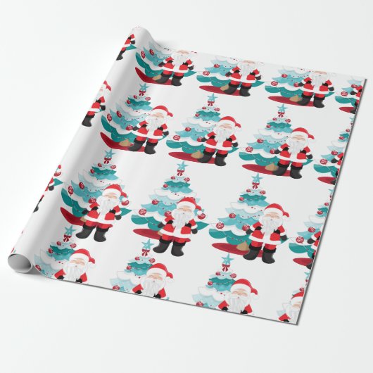 Santa Claus Cadeaupapier (Uitgerold)