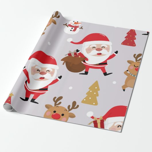 Santa Claus Cadeaupapier (Uitgerold)