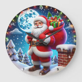 Santa Claus Cadeaus onder een sterrenhemel Grote Klok (Voorkant)