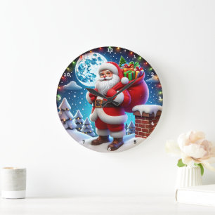 Santa Claus Cadeaus onder een sterrenhemel Grote Klok