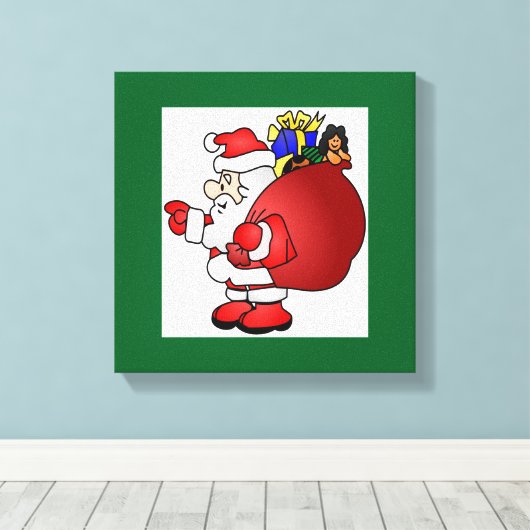 SANTA CLAUS CANVAS AFDRUK (Insitu (Houten vloer))