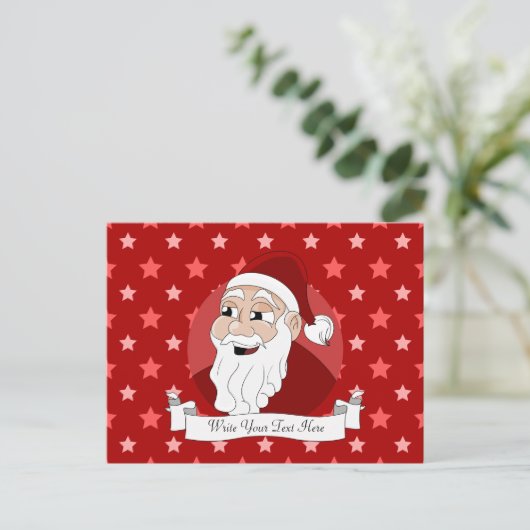 Santa Claus Cartoon Feestdagenkaart (Staand voorkant)