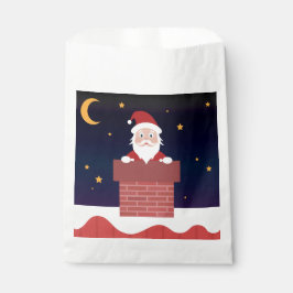 Santa Claus cartoon Xmas nacht door de Chimney Bedankzakje