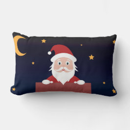 Santa Claus cartoon Xmas nacht door de Chimney Kussen