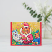 Santa Claus Cat, Louis Wain Briefkaart (Staand voorkant)
