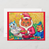 Santa Claus Cat, Louis Wain Briefkaart (Voorkant / Achterkant)