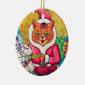Santa Claus Cat, Louis Wain Keramisch Ornament (Rechts)