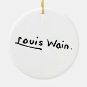 Santa Claus Cat, Louis Wain Keramisch Ornament (Achterkant)