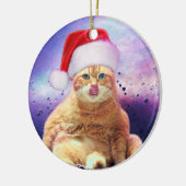 Santa Claus Cat Moon Keramisch Ornament (Links)