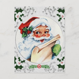 Santa Claus Checklist Snowflake Holly Lijst Briefkaart