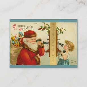 Santa Claus & Child op de stijl van de Telefoon Visitekaartje