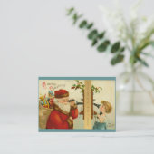 Santa Claus & Child op de  stijl van de Telefoon Visitekaartje (Staand voorkant)