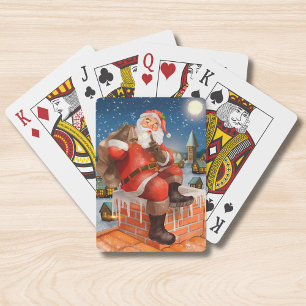 Santa Claus Chimney Delivery Pokerkaarten