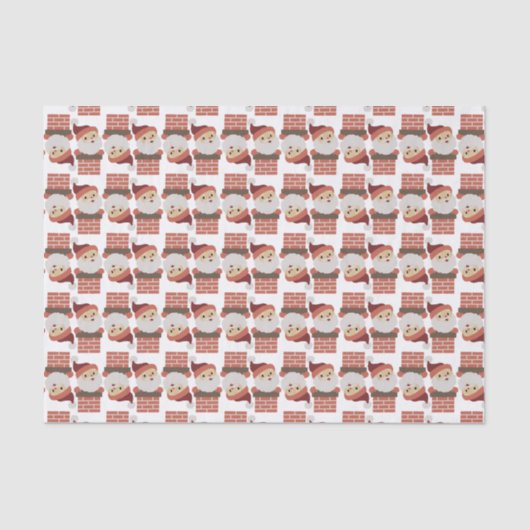 Santa Claus Chimney-kerstpatroonpapier Tissuepapier (Voorkant)