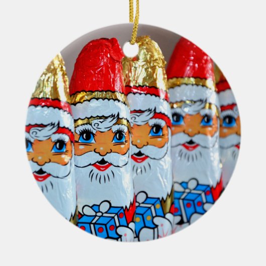 Santa Claus Chocolates Ornament Round (Voorkant)