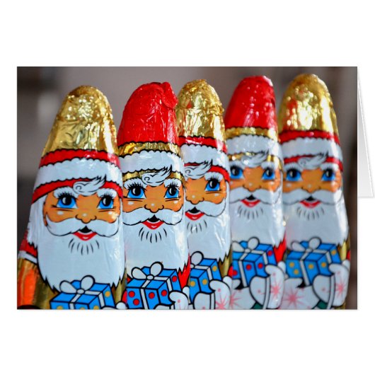 Santa Claus Chocolates-Wenskaart (Voorkant Horizontaal)