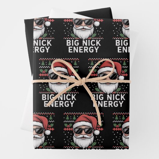 Santa Claus Christmas Big Nick Energy Party Funny Inpakpapier Vel (In situ)