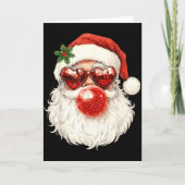 Santa Claus Christmas Blowing Bubble Gum And Sungl Kaart (Voorkant)