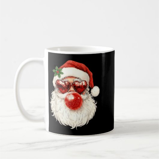 Santa Claus Christmas Blowing Bubble Gum And Sungl Koffiemok (Links)