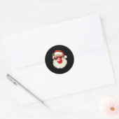 Santa Claus Christmas Blowing Bubble Gum And Sungl Ronde Sticker (Envelop)