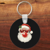 Santa Claus Christmas Blowing Bubble Gum And Sungl Sleutelhanger (Voorkant)