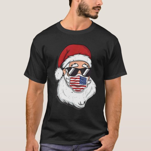Santa Claus Christmas costume with mask and cool s T-shirt (Voorkant)