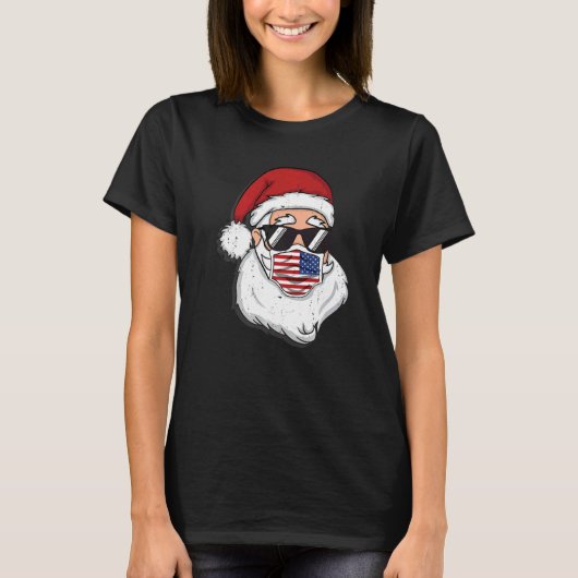 Santa Claus Christmas costume with mask and cool s T-shirt (Voorkant)