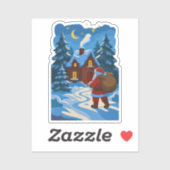 Santa Claus Christmas decorative vinyl Sticker (Vel)
