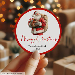 Santa Claus Christmas Gift Label Sticker Template